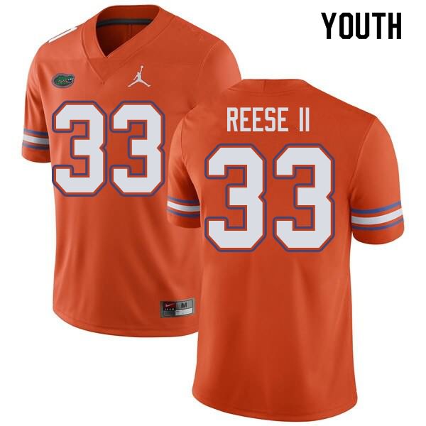 NCAA Florida Gators David Reese II Youth #33 Jordan Brand Orange Stitched Authentic College Football Jersey IHU3164LD